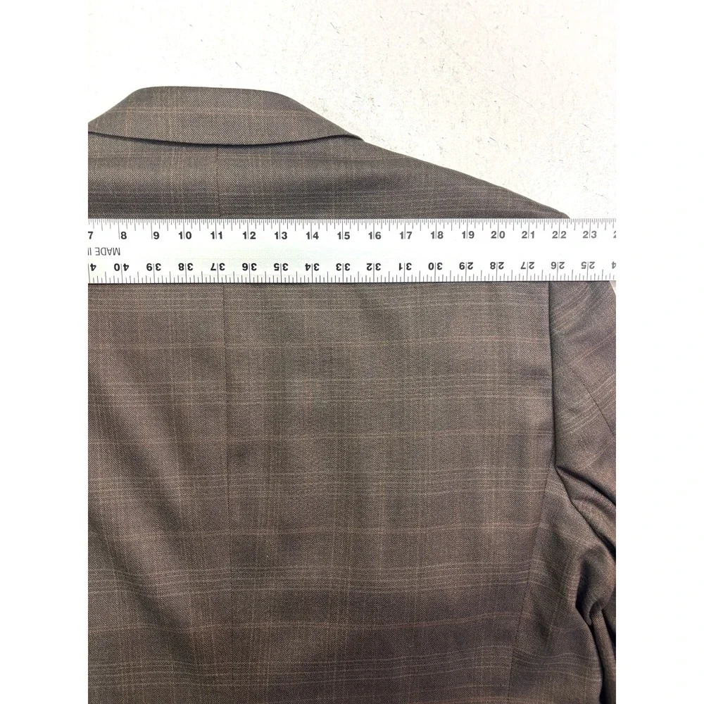 Jos A Bank 52L 100% Wool Blazer Jacket Sport Suit Coat‎ Plaid Brown Signature